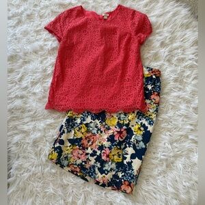 J. Crew Kids Lace Top - Bright Pink